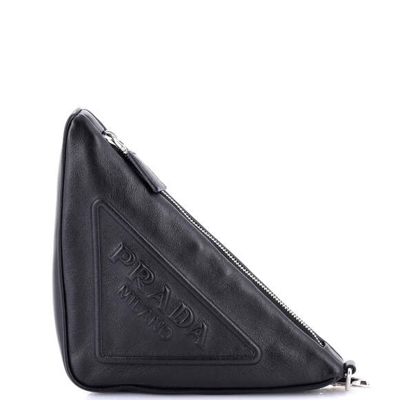 Prada Triangle Logo Wristlet Pouch #185551P74B - Picture 1 of 7